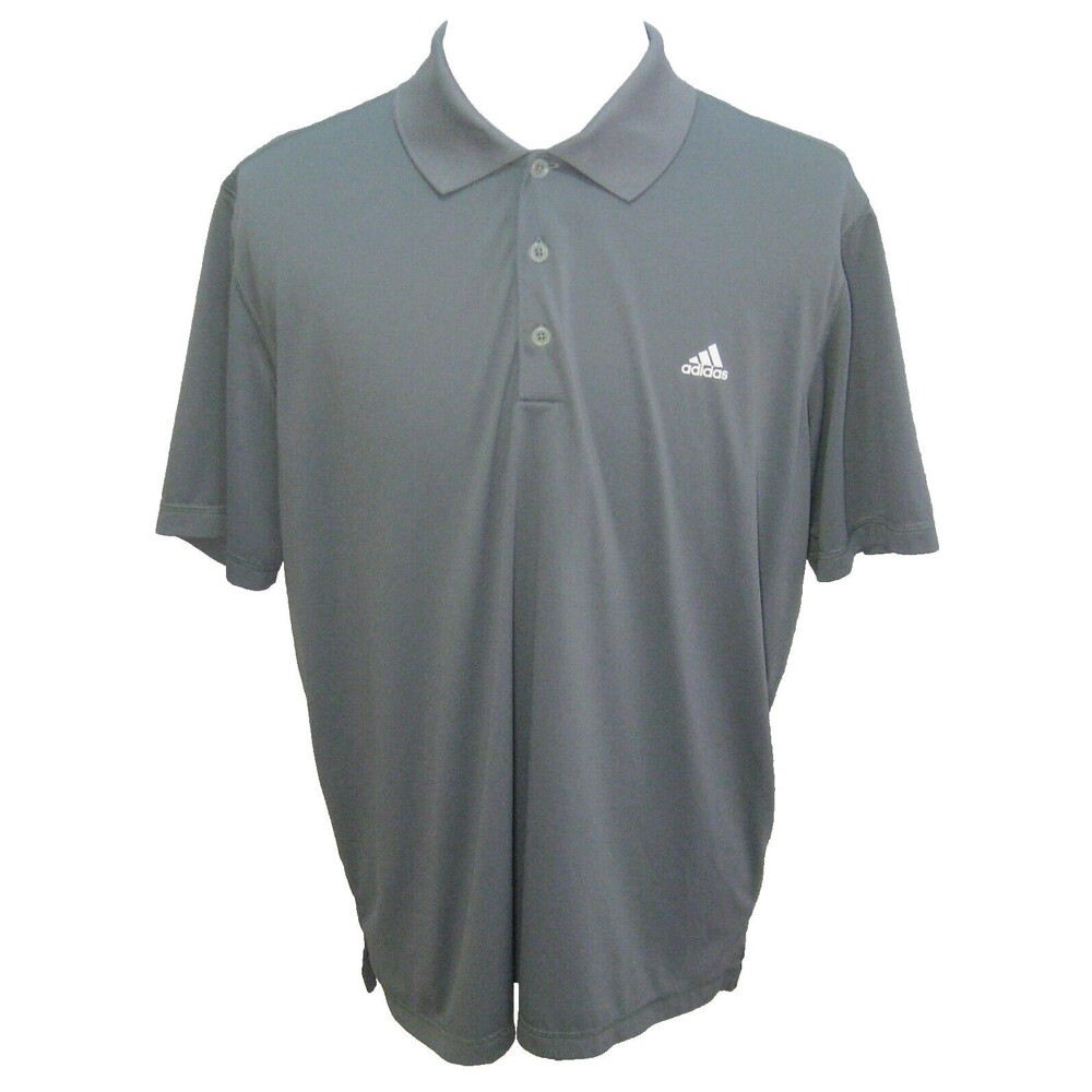 ADIDAS Men's (Size XL) Gray Short Sleeve Logo Polo Shirt Golf Tennis Fitness Top